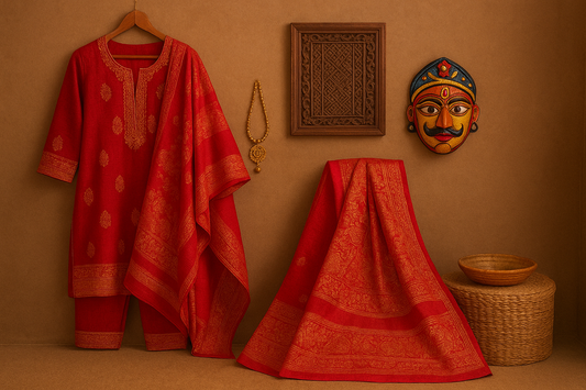 Celebrate Tradition with Karukarjo: Handmade Punjabi Suits, Sarees, Jewelry, Wall Decor & Purulia Chau Masks Online