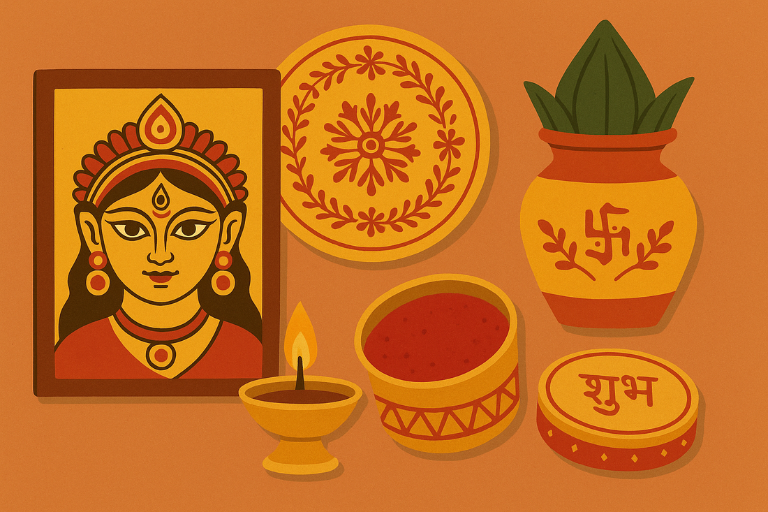 Gifting Maa’s Blessings: Hand-Painted Puja Essentials from Karukarjo