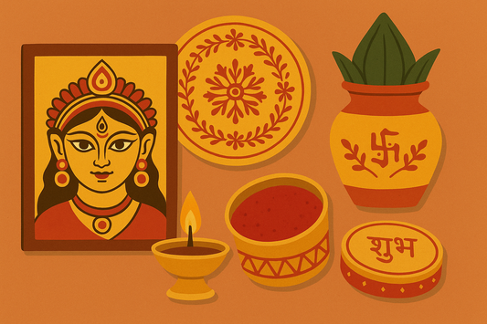 Gifting Maa’s Blessings: Hand-Painted Puja Essentials from Karukarjo