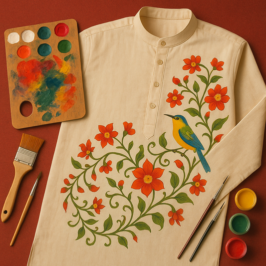 From Canvas to Cloth: The Story Behind Our Hand-Painted Panjabis