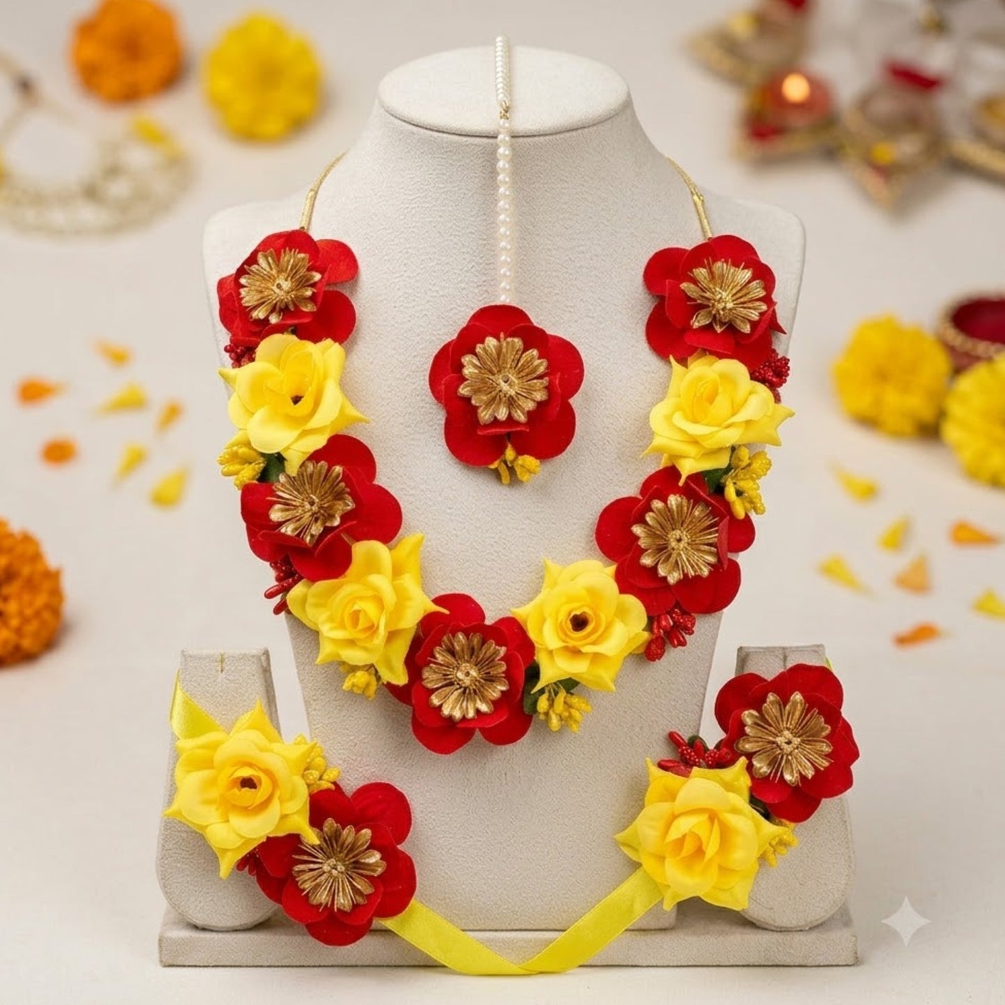 Basanta Floral Jewellery – Haldi Flower Jewellery