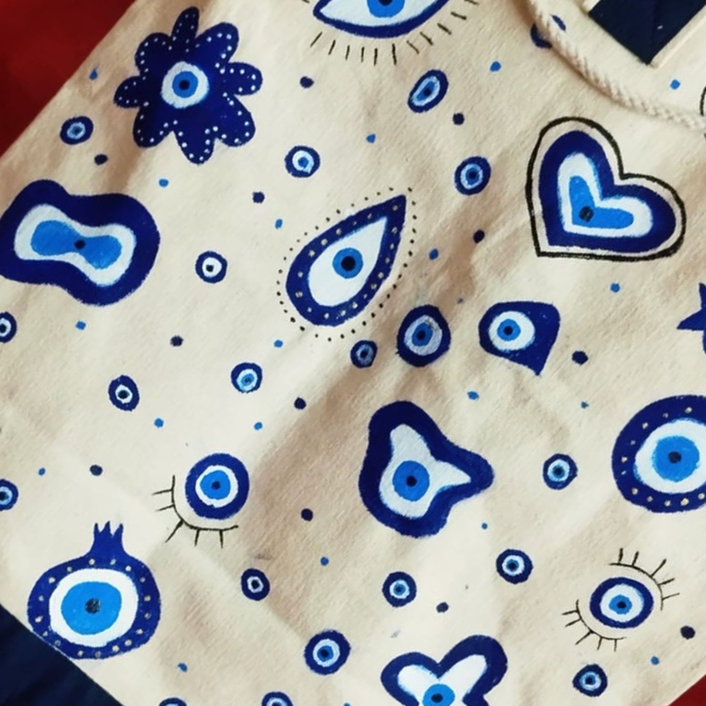GuardianGaze – Hand-Drawn Evil Eye Tote Bag