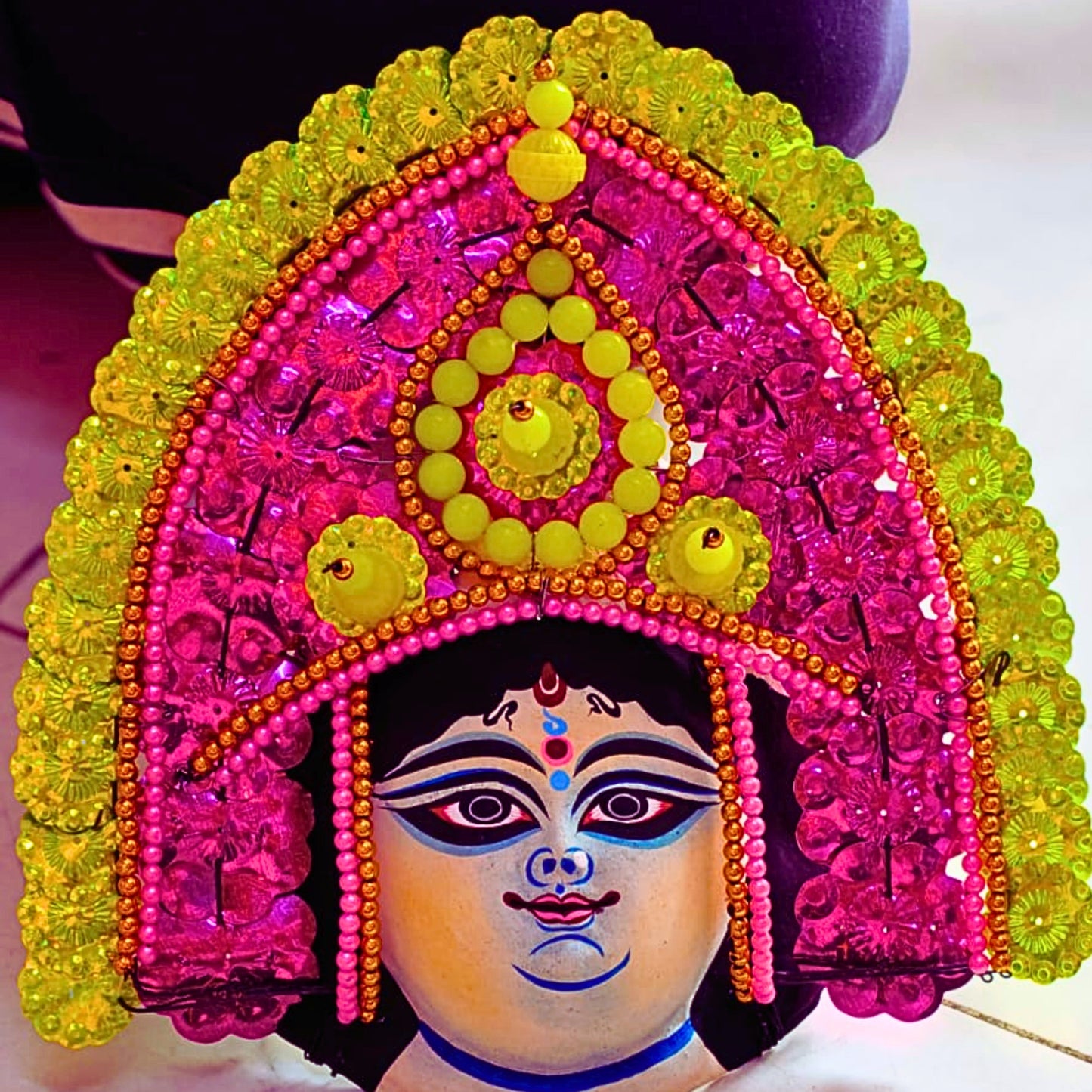 Ma Saraswati Chhau Mukhosh – (9×9 inch)