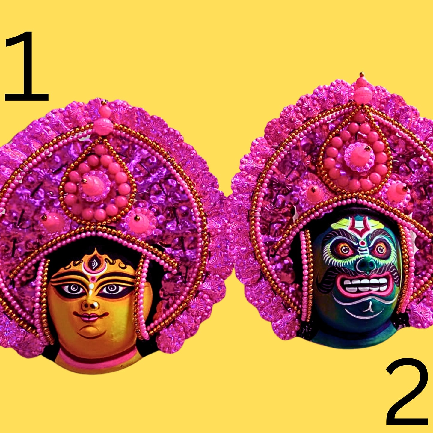 Chhau Mukhosh Wall Hanging – (9×9 inch)