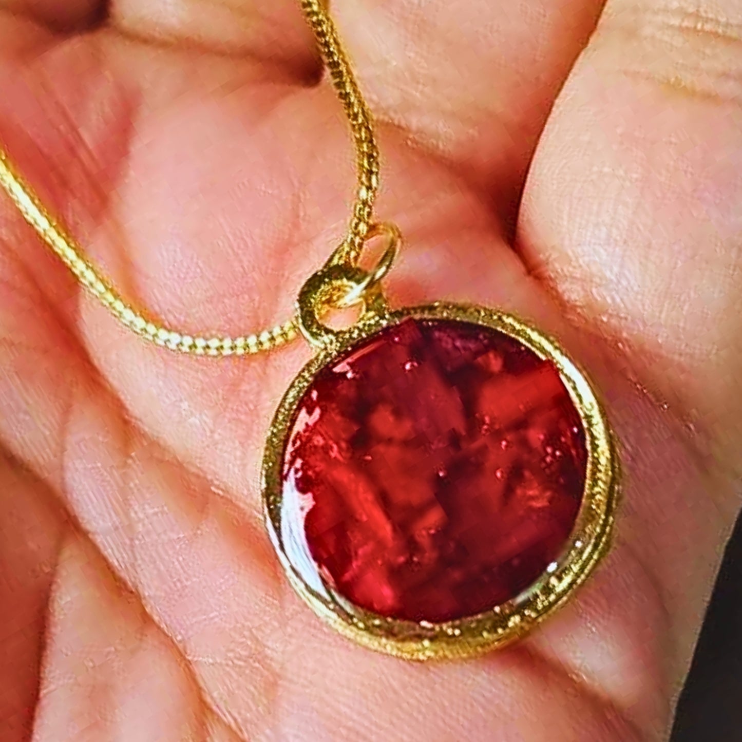Preserved Rose Resin Pendant – Eternal Bloom Charm