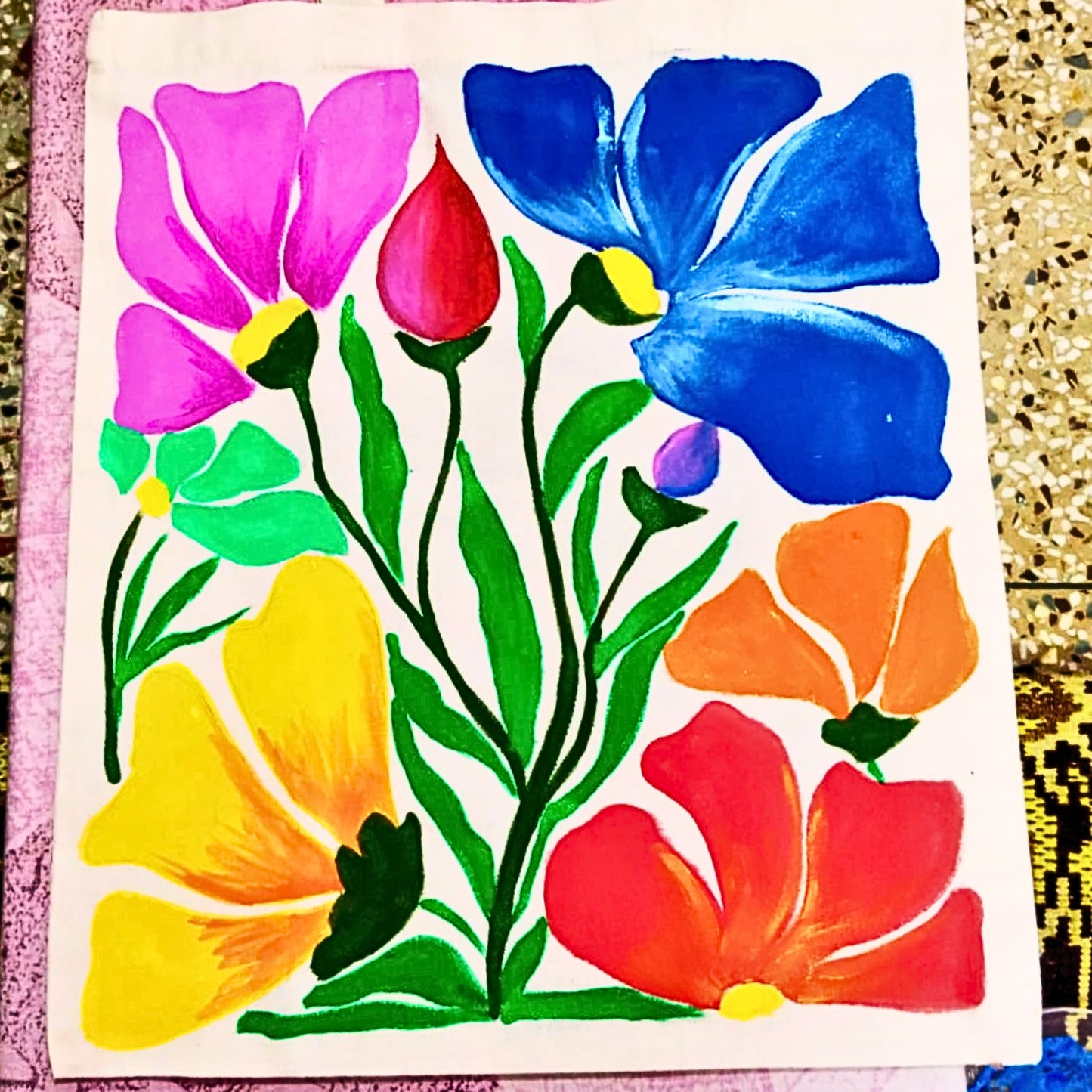 Floral Essence Tote – Flower Canvas Side Bag