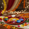 Ethnic Mirror Work Mati Diya Set