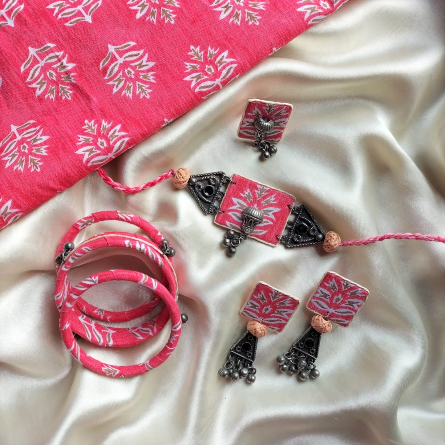 Charulata Fabric Jewelry Set