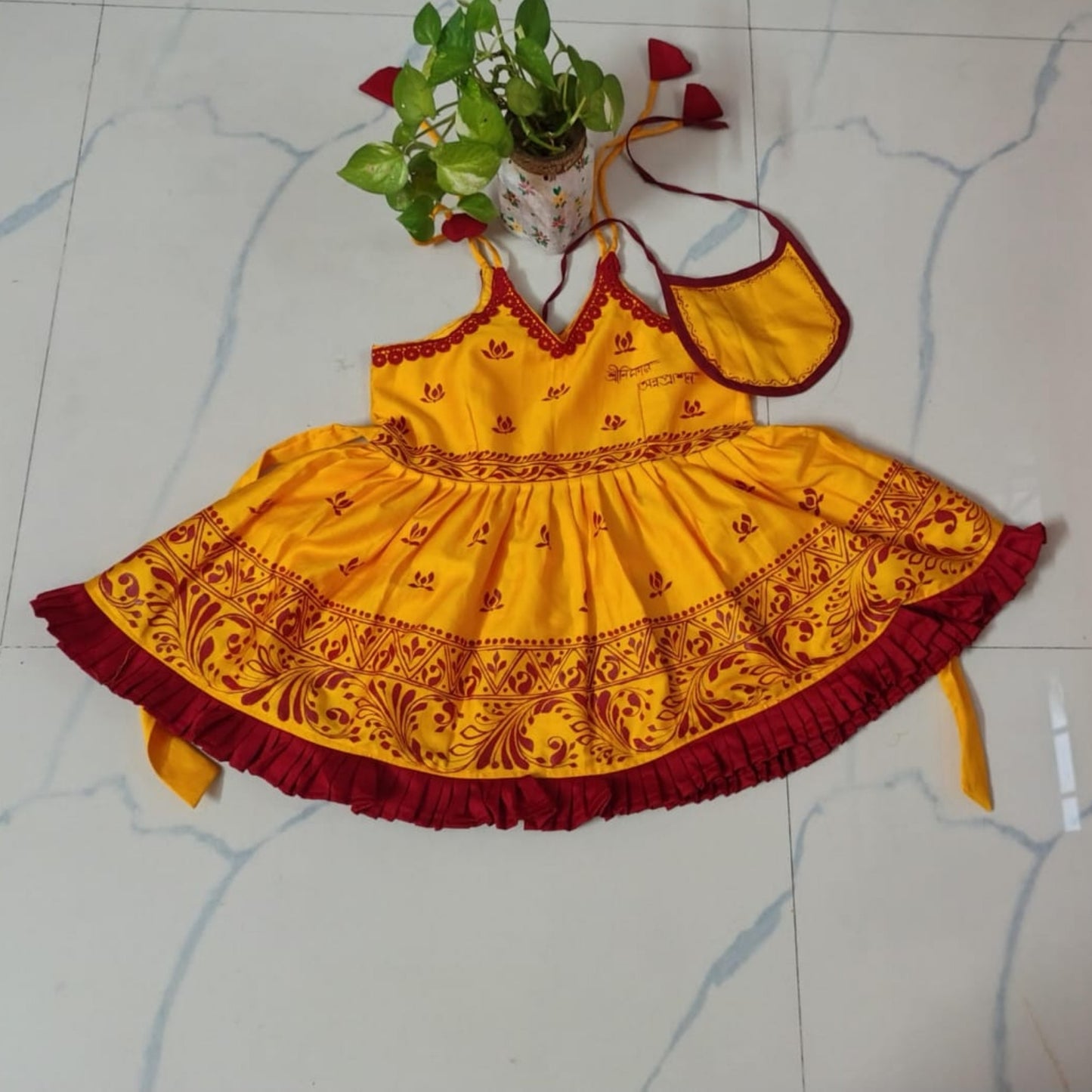 Sunshine Blossom Handcrafted Baby Frock