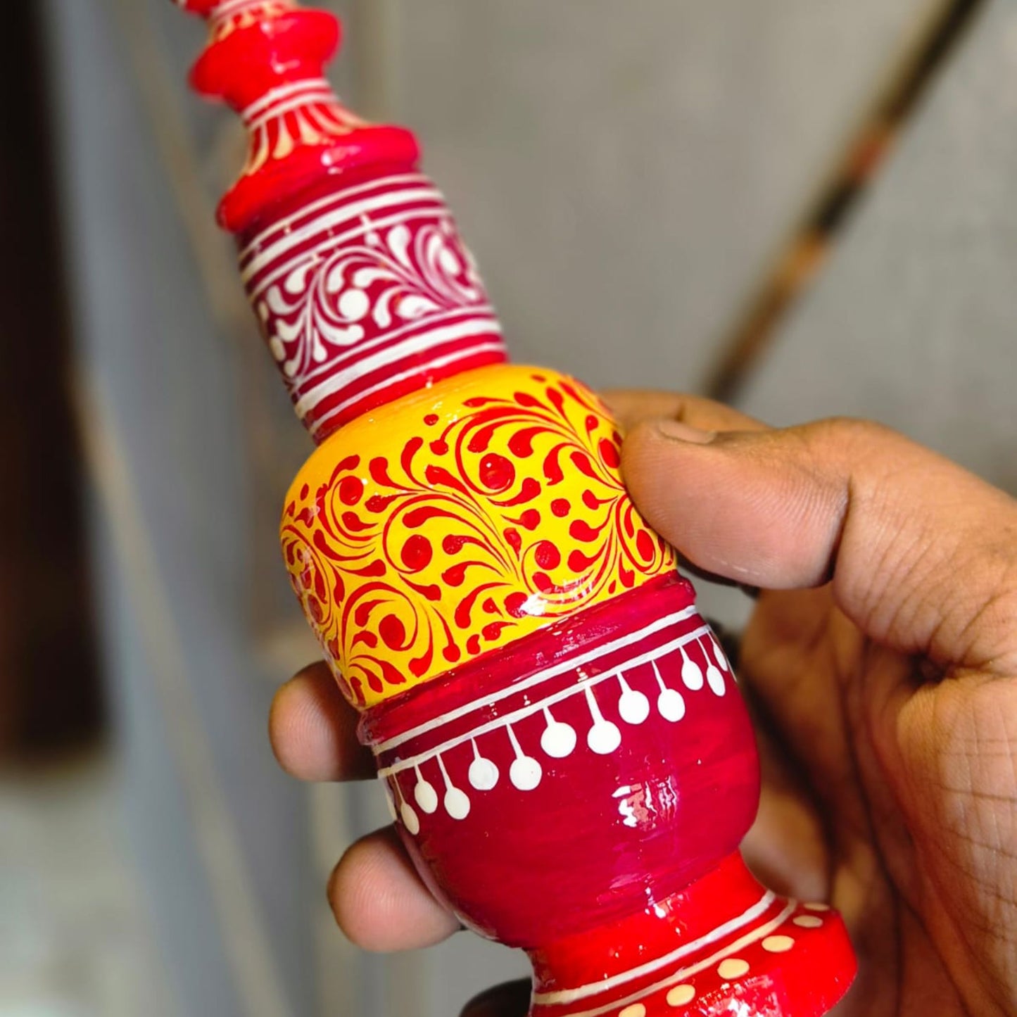 Handmade Red Floral Kalka Gachkouto
