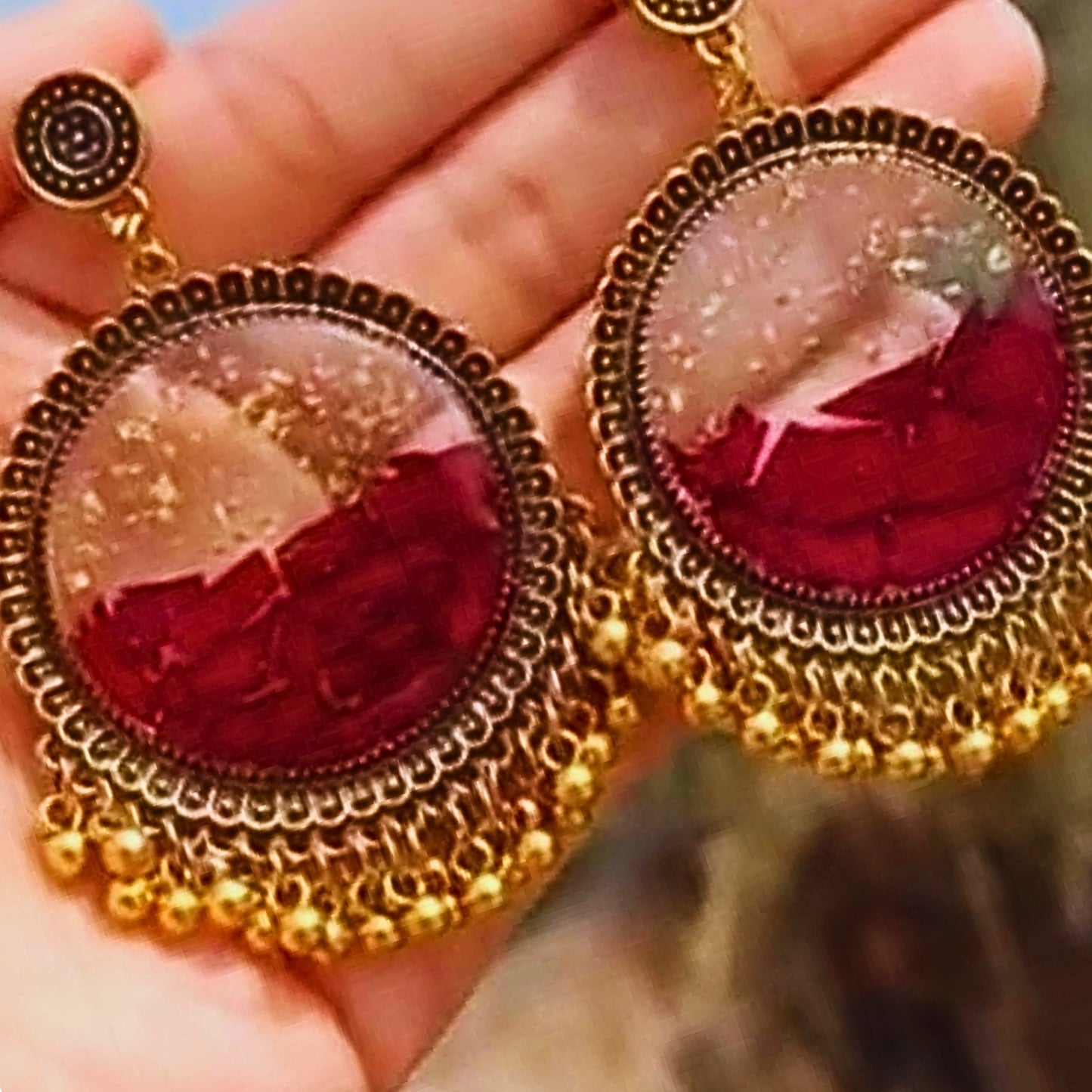 Blossom Drop Resin Jhumka
