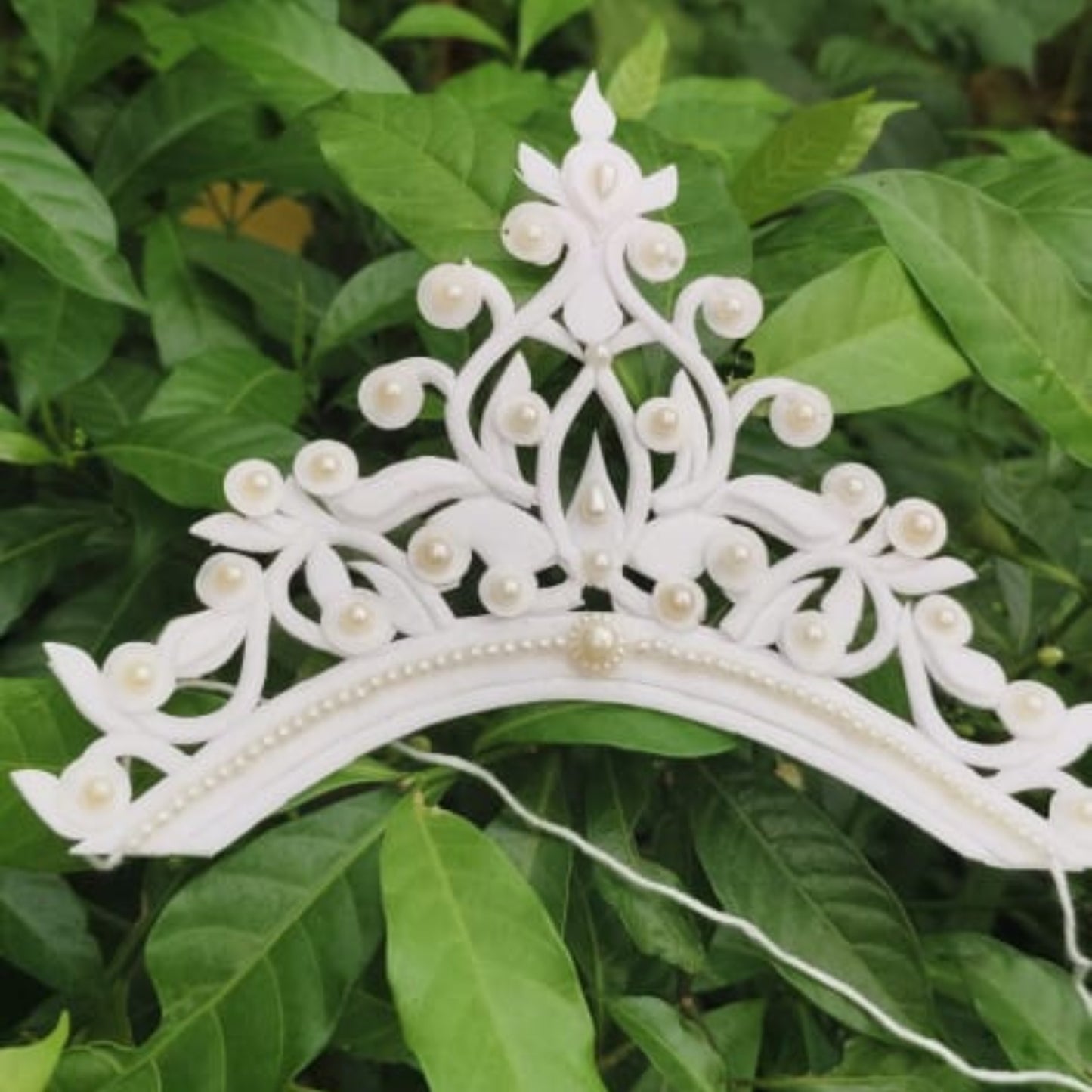 Silver Crystal Accented Bride Mukut
