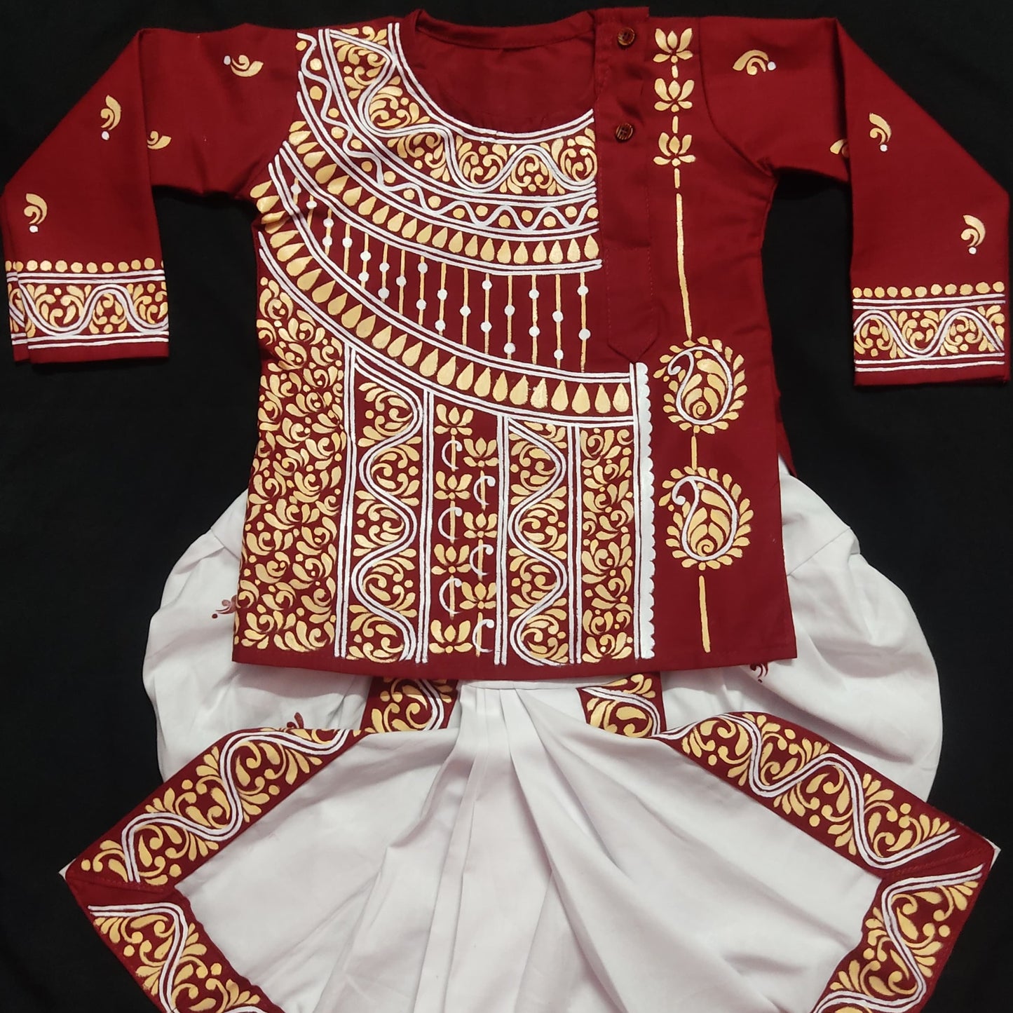 Royal Red Baby Dhuti Panjabi Set