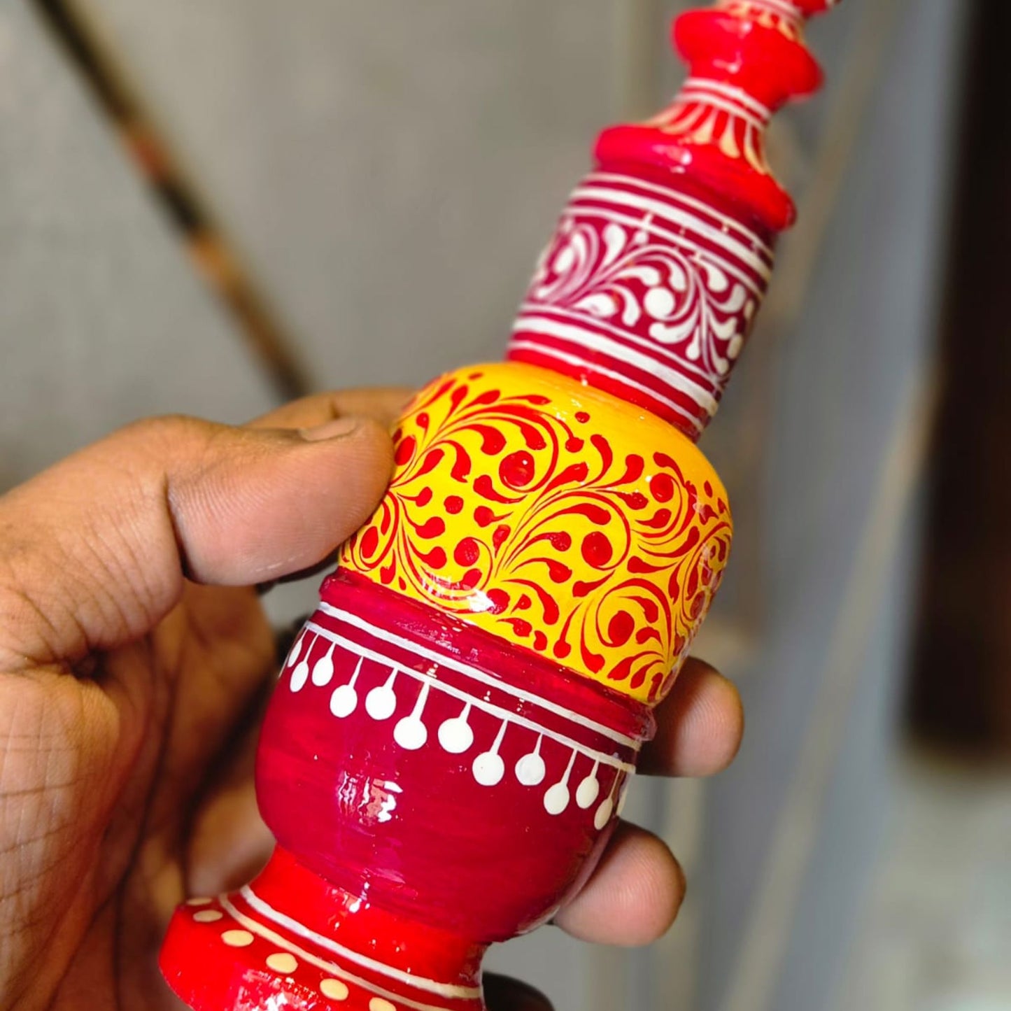 Handmade Red Floral Kalka Gachkouto