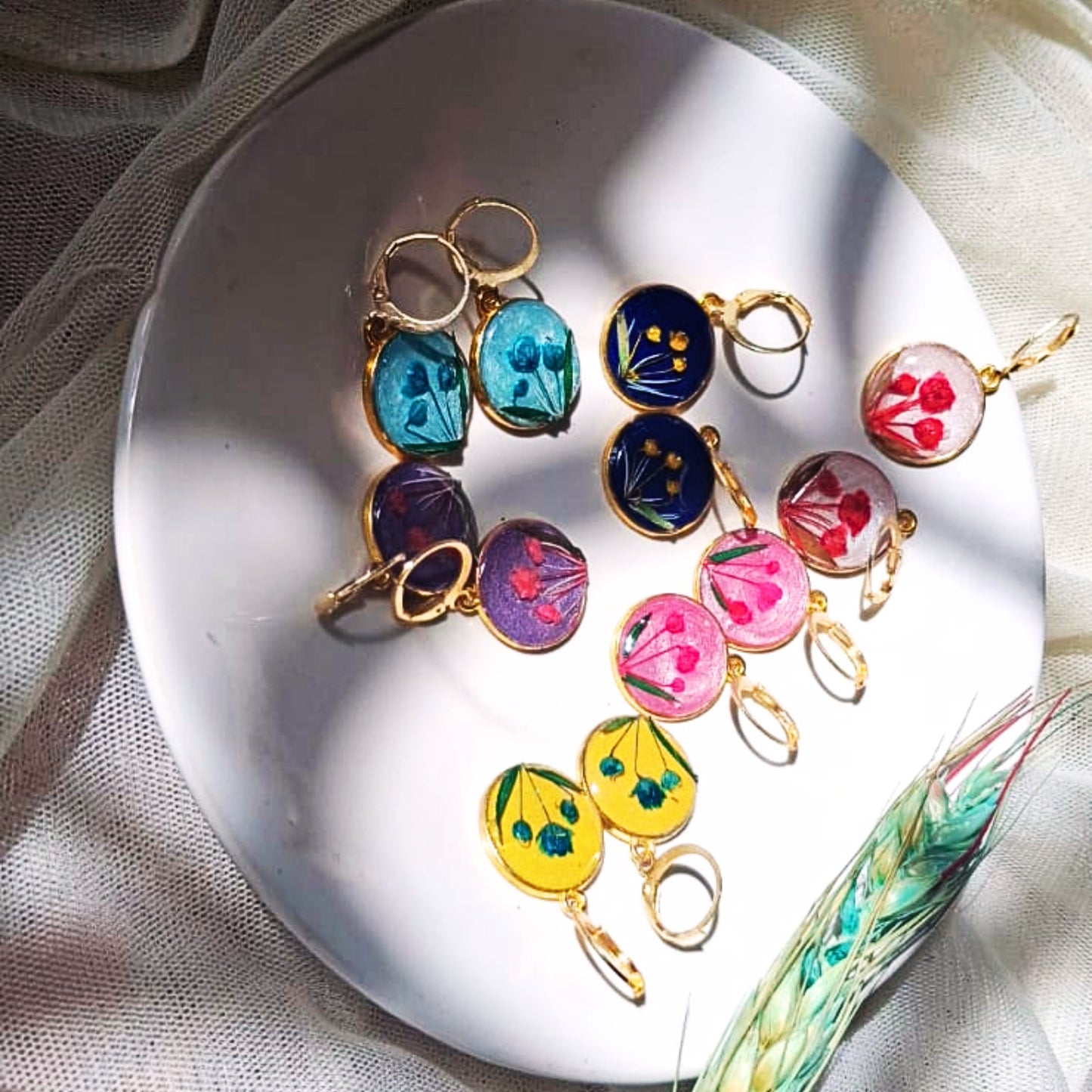 Suryatara Resin Hoop Earrings