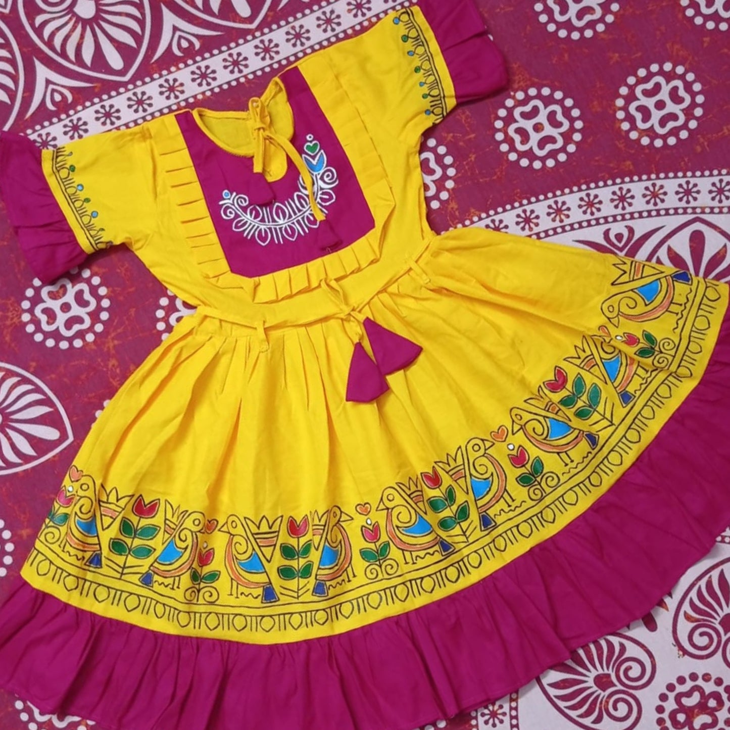 Little Blossom – Handpainted Baby Cotton Frock