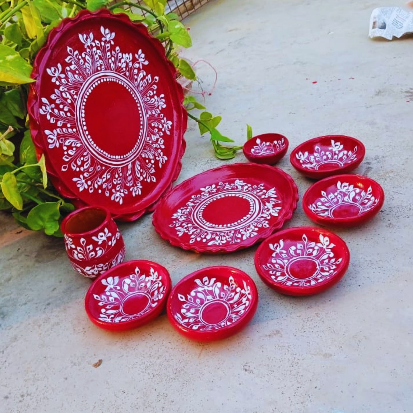 Earthen Elegance Matir Thala Set – Set of 9