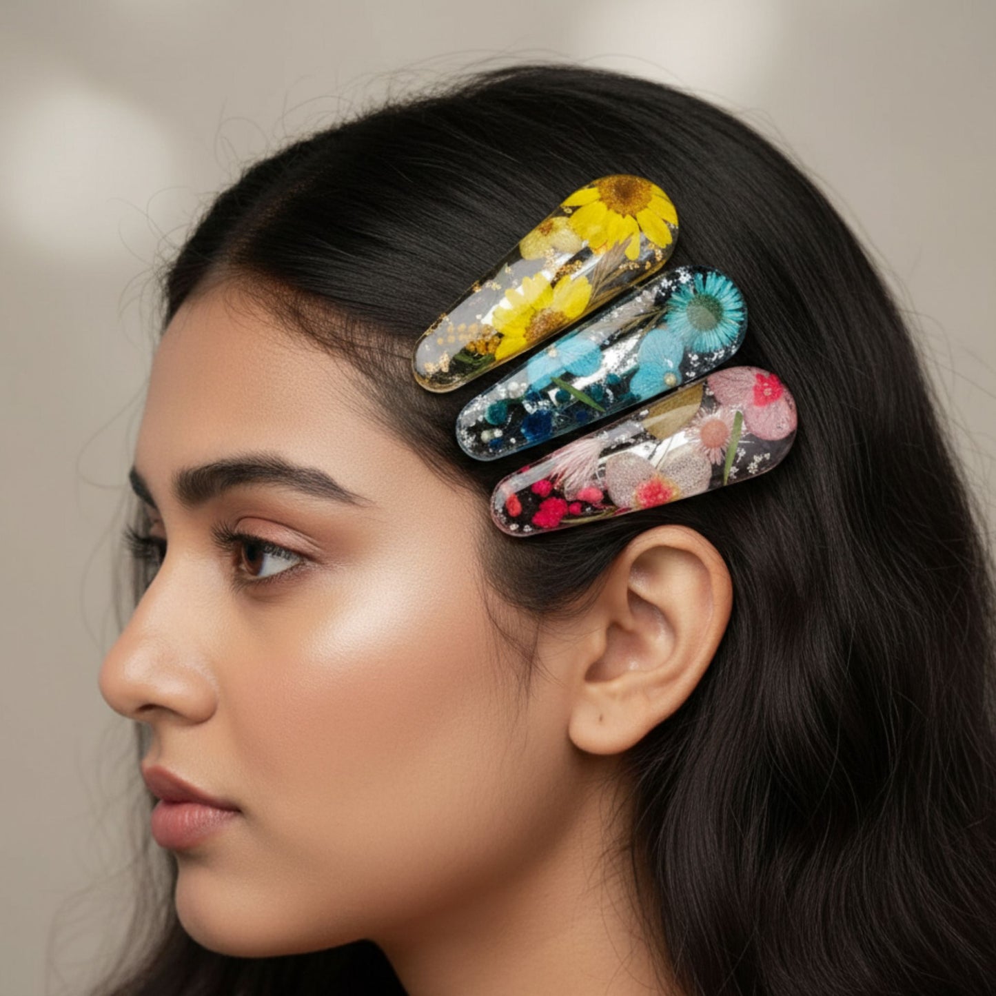 DuoBloom Resin Hair Clip Set – 2 Pairs