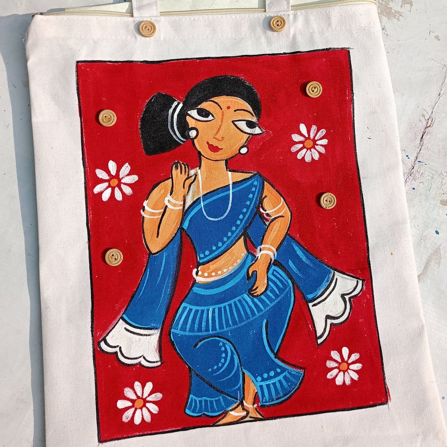 Colors of Tradition Tote – Madhubani Art