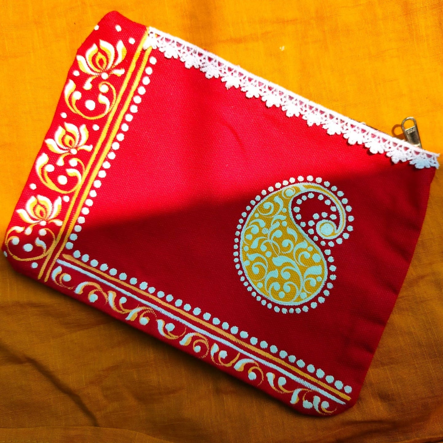Paisley Dreams – Artisan Hand-Painted Pouch