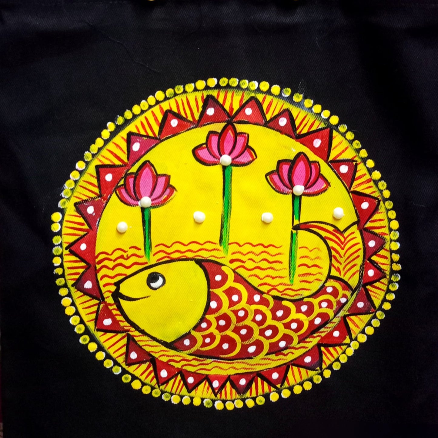 Folk Spirit Tote – Authentic Madhubani Art