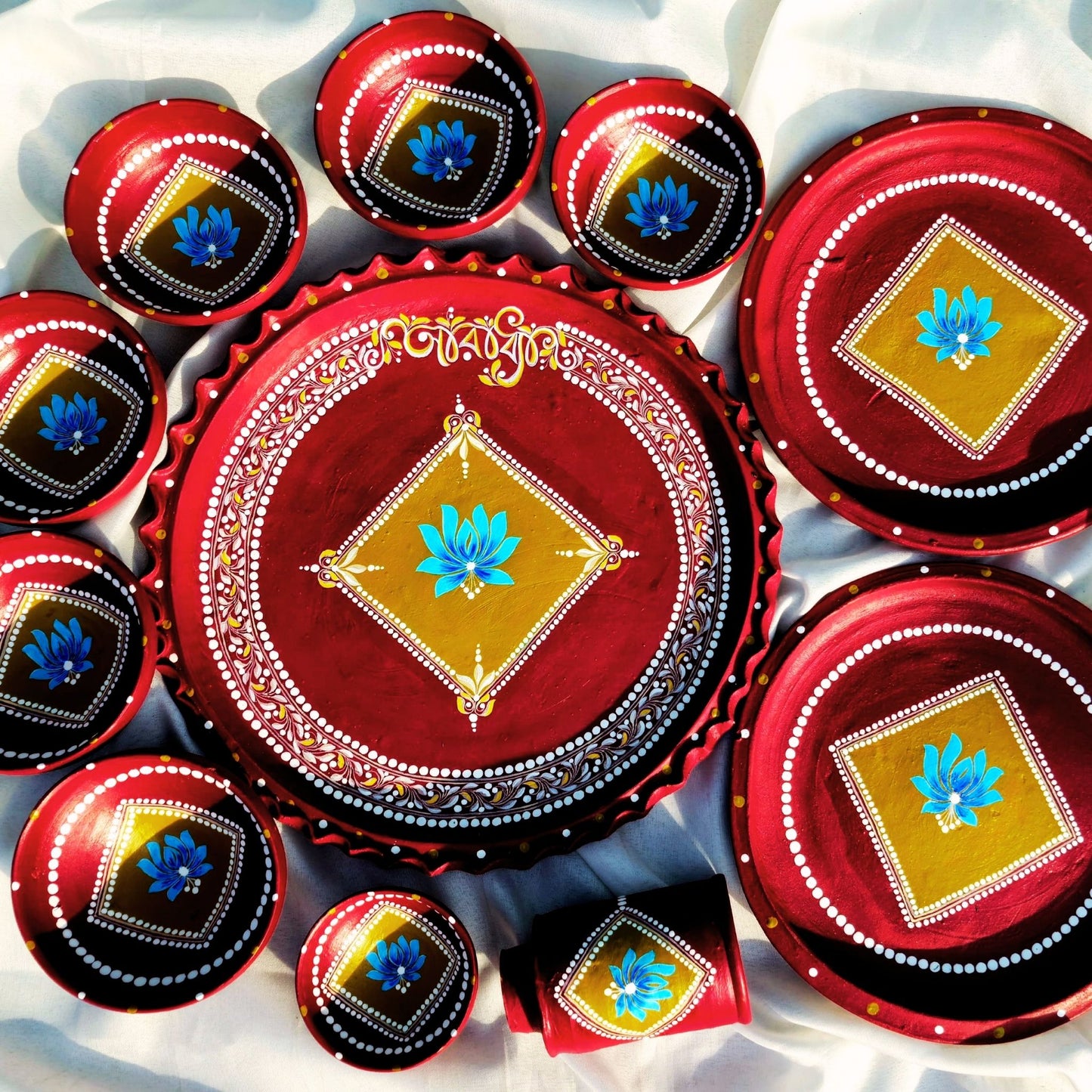 Gorgeous Kalka Art Mitti Magic Dinnerware (Set of 11)