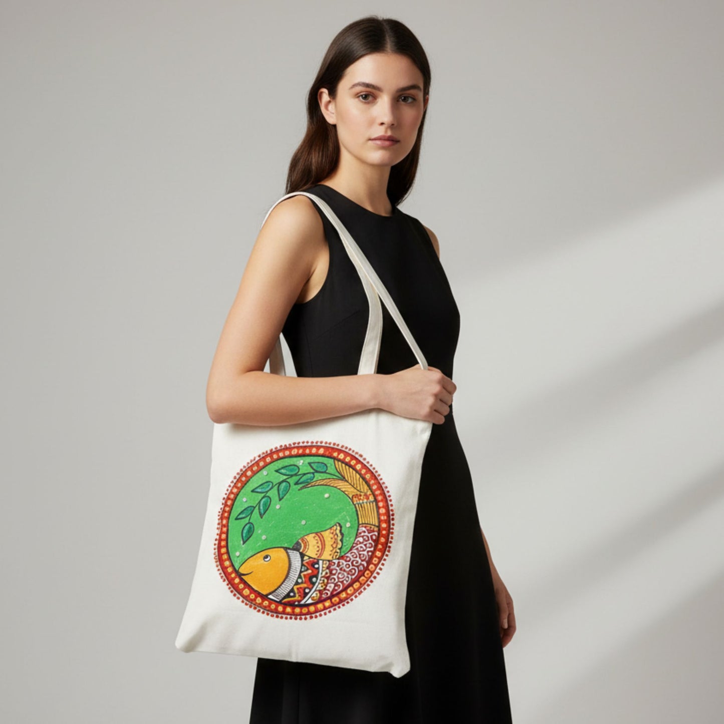 Vibrant Roots Tote – Madhubani Artistry