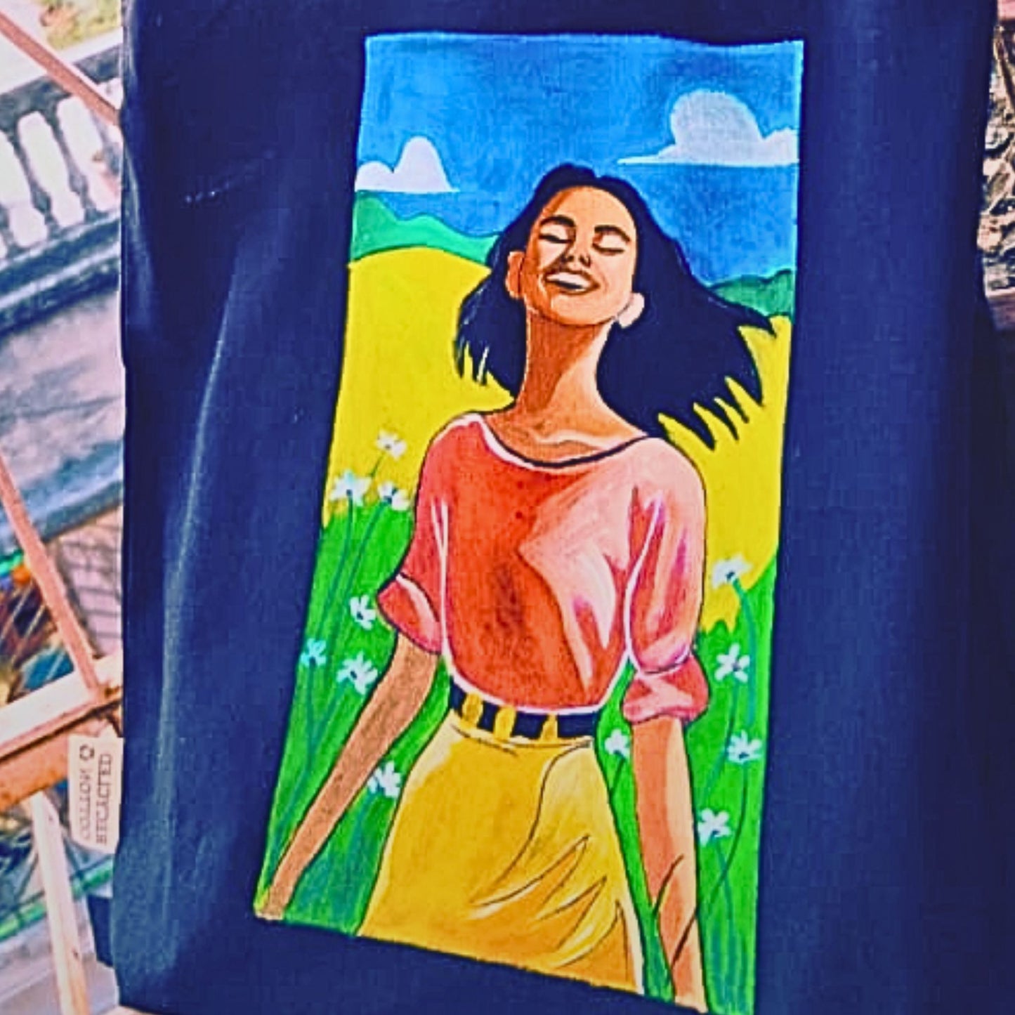 Canvas Girl Illustration – Artistic Side Bag