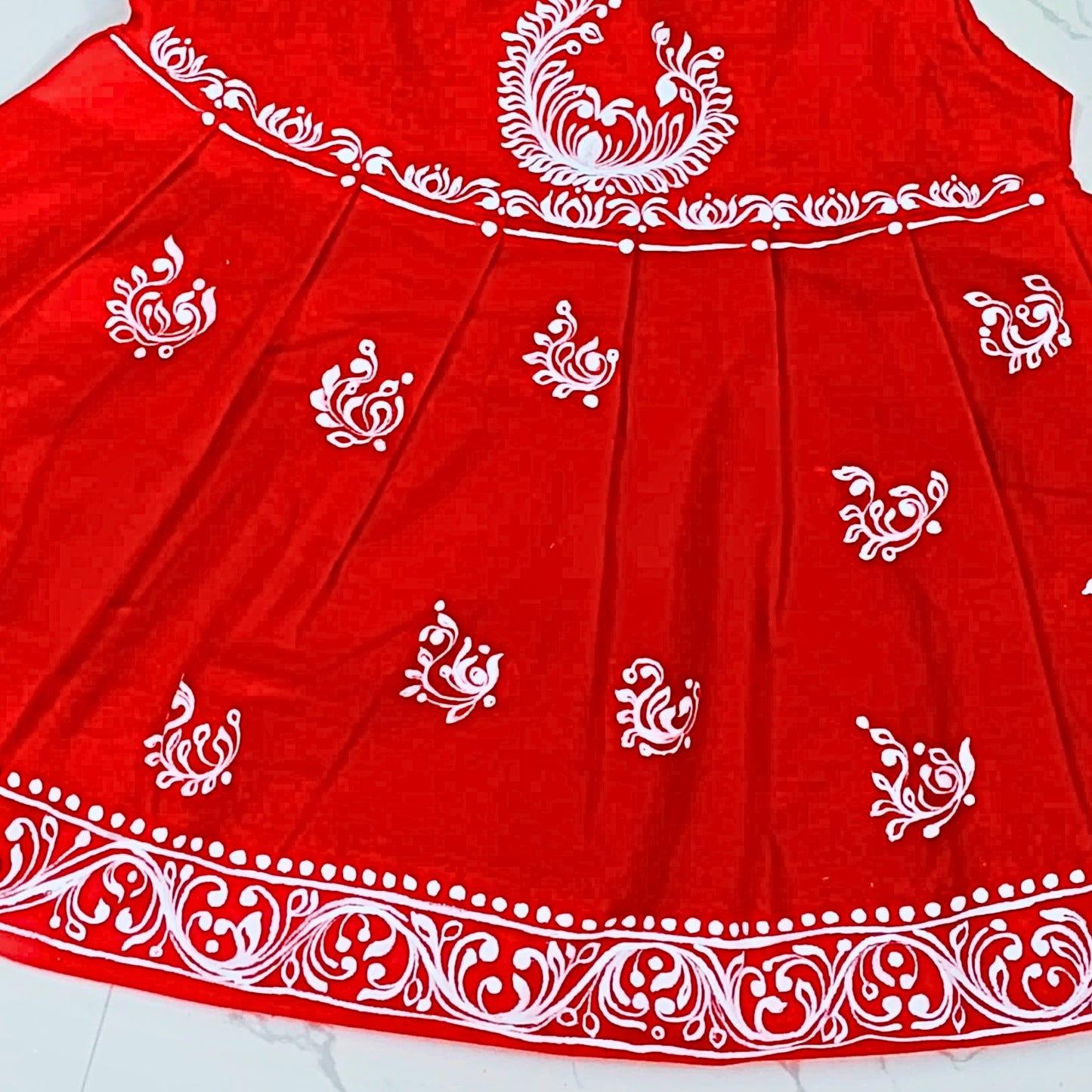 Crimson Bloom Baby Frock