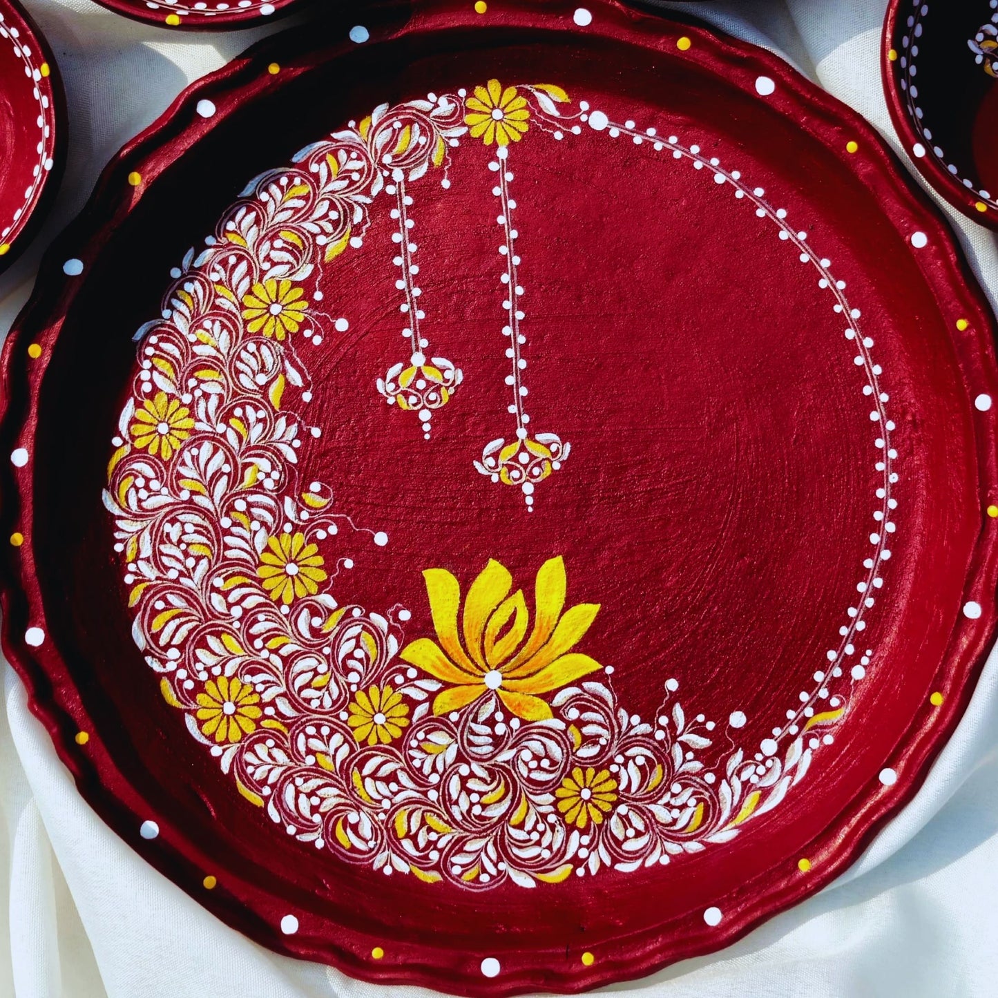 Lotus Blossom Kalka Mitti Magic Dinnerware (Set of 7)