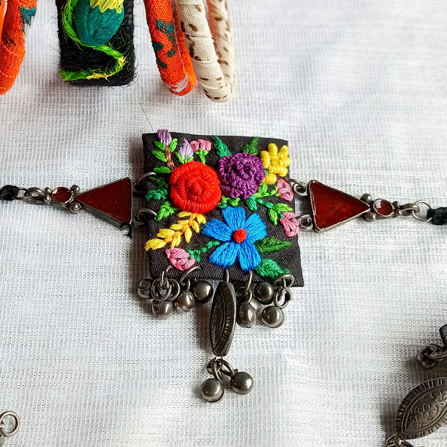 Bohemian Chic Handmade Fabric Earrings