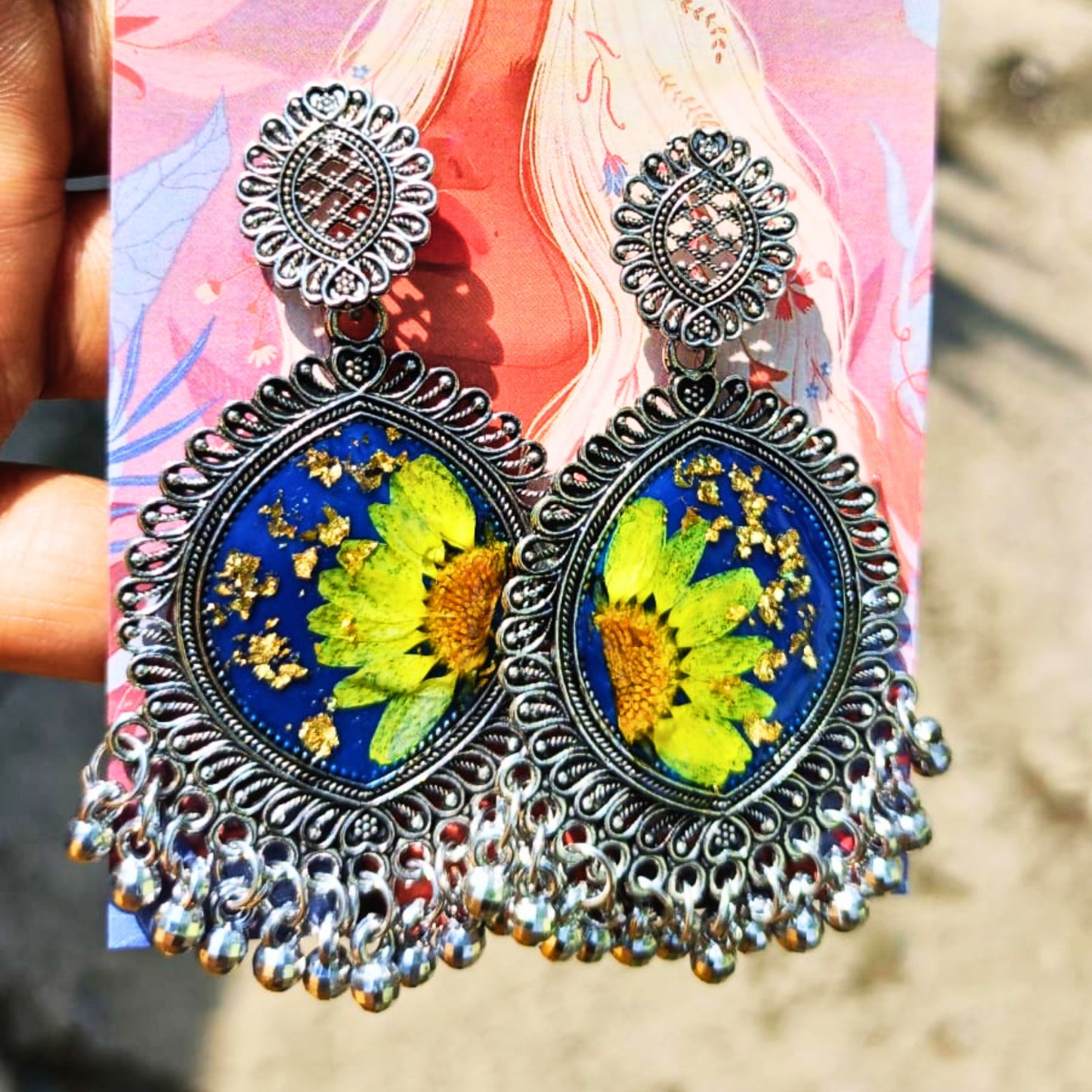 Aabroo Resin Jhumko – Dipped in Grace