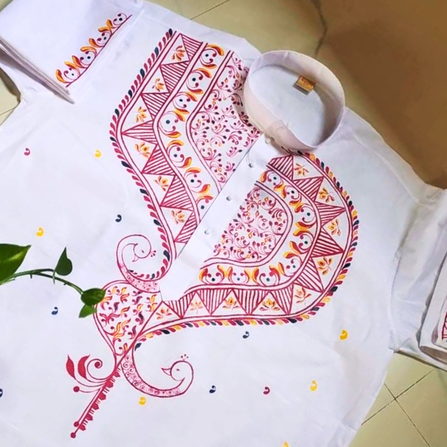 Paramparik Hand-Painted Panjabi