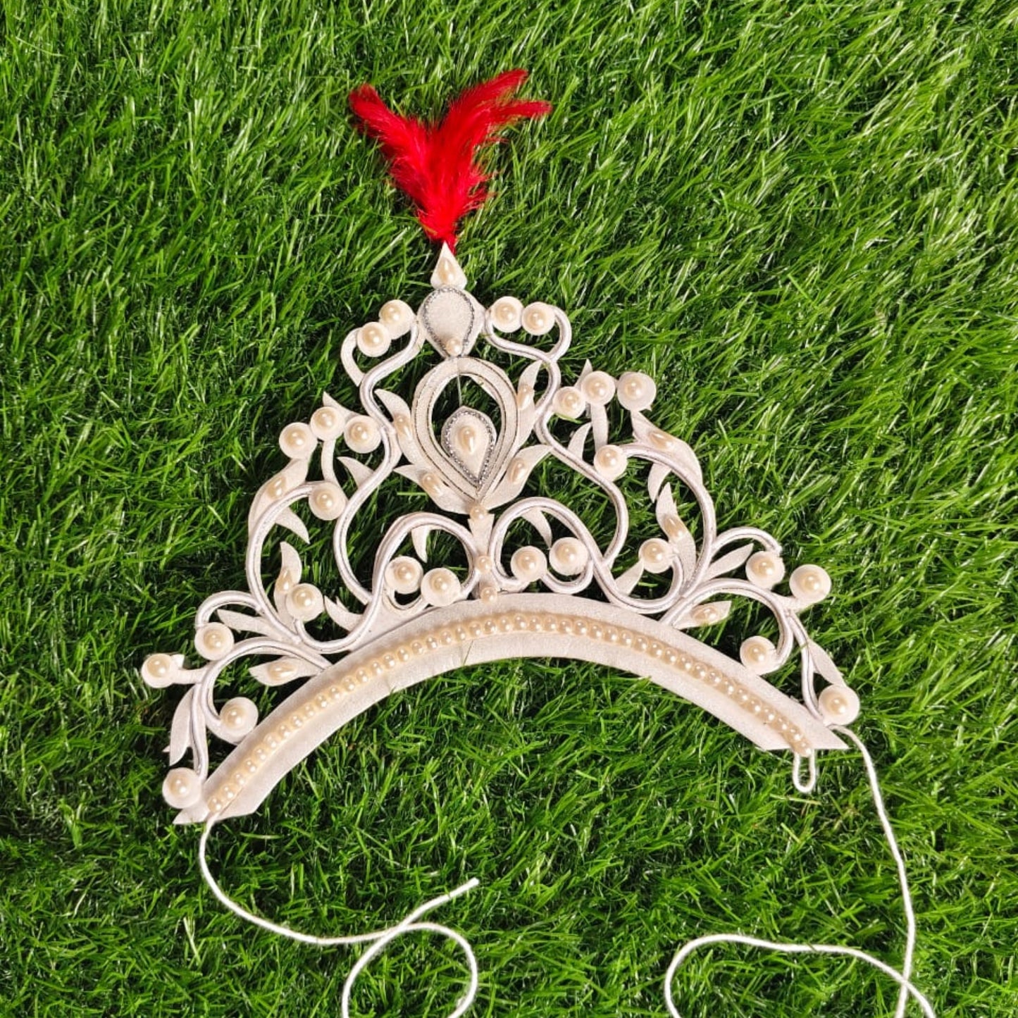 Royal White Pearl Wedding Mukut