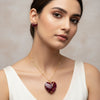 Heart-Shaped Resin Pendant & Earrings