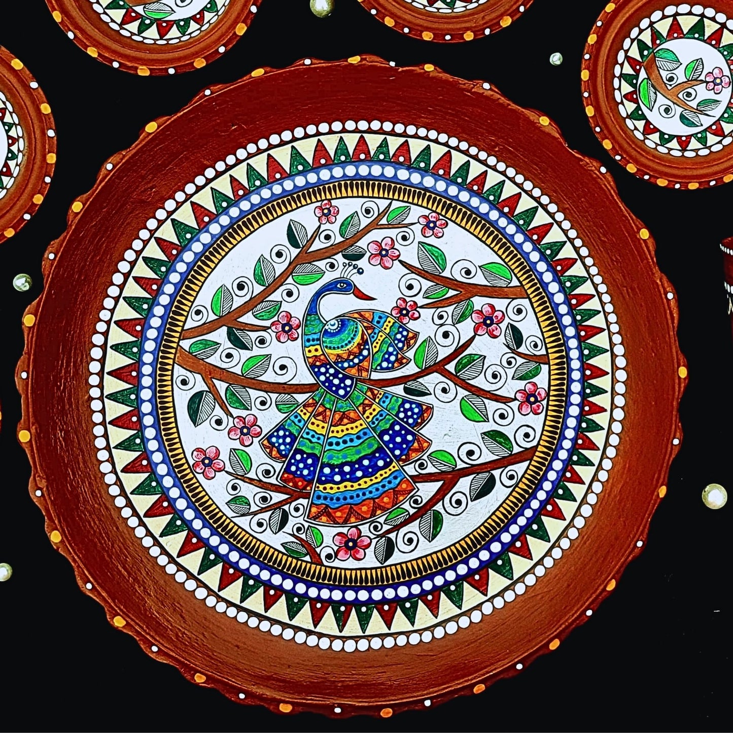 Madhubani Grace Mitti Magic Dinnerware (Set of 7)