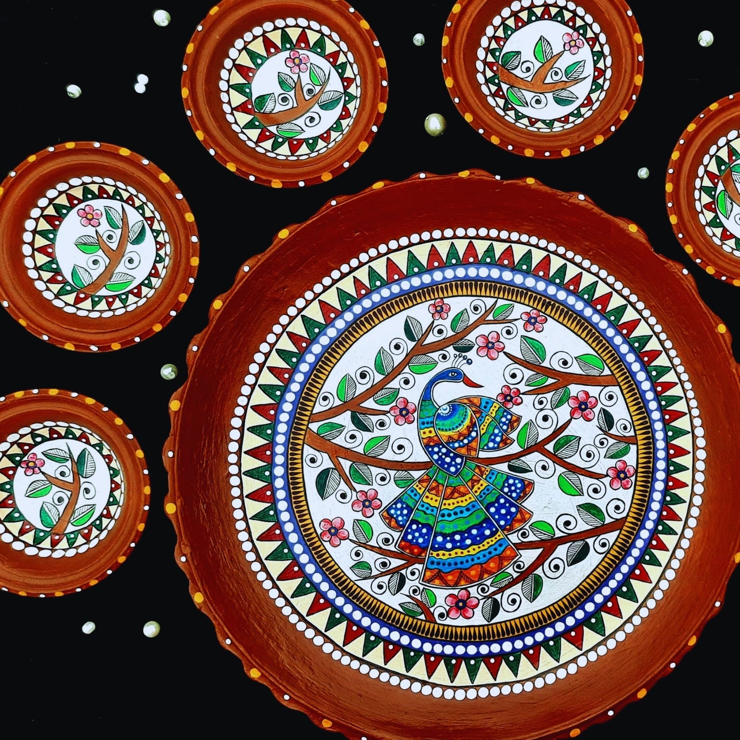 Madhubani Grace Mitti Magic Dinnerware (Set of 7)