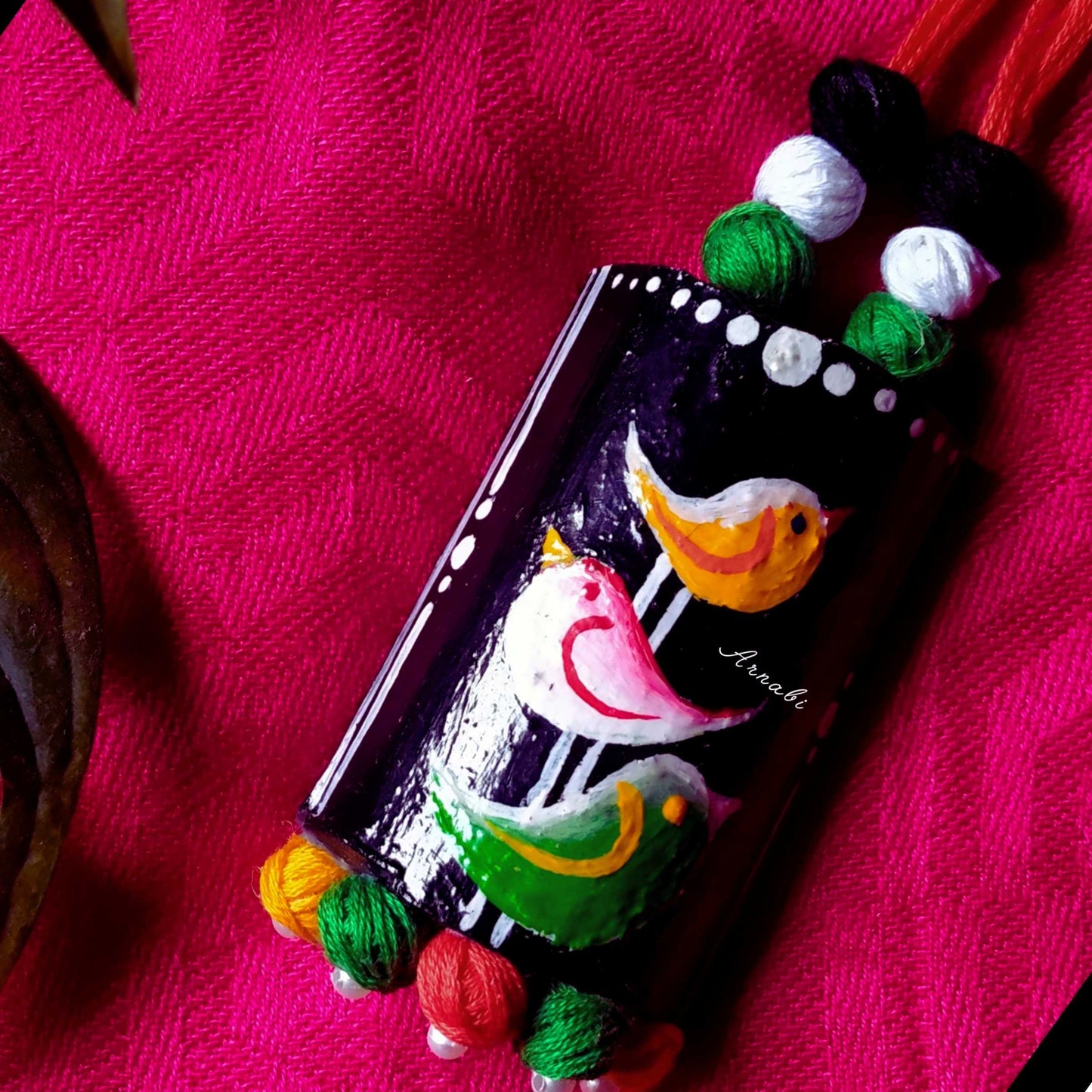 Wings & Threads – Fabric Art Neckpiece