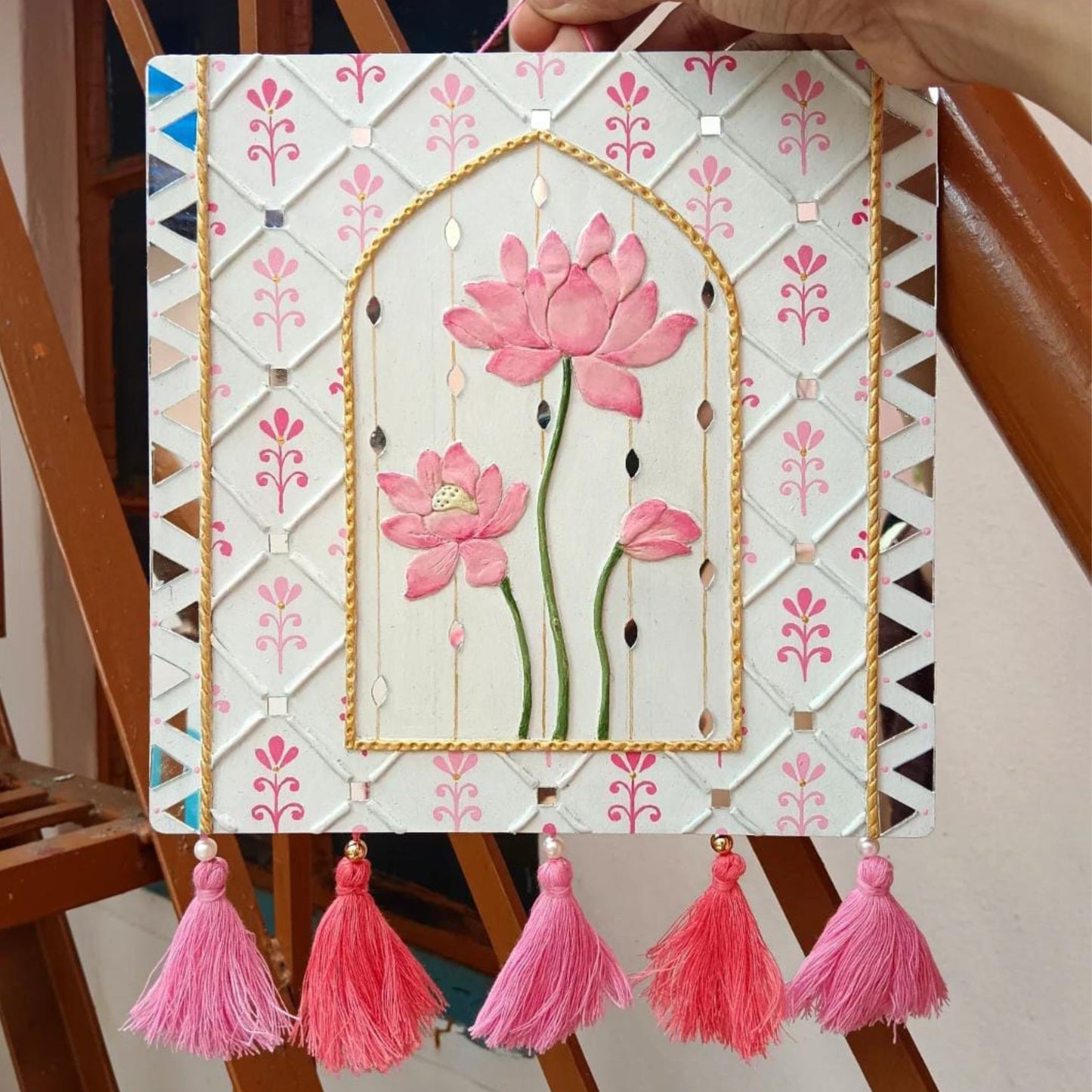 Lotus Radiance – 3D Lippan Art Wall Hanging