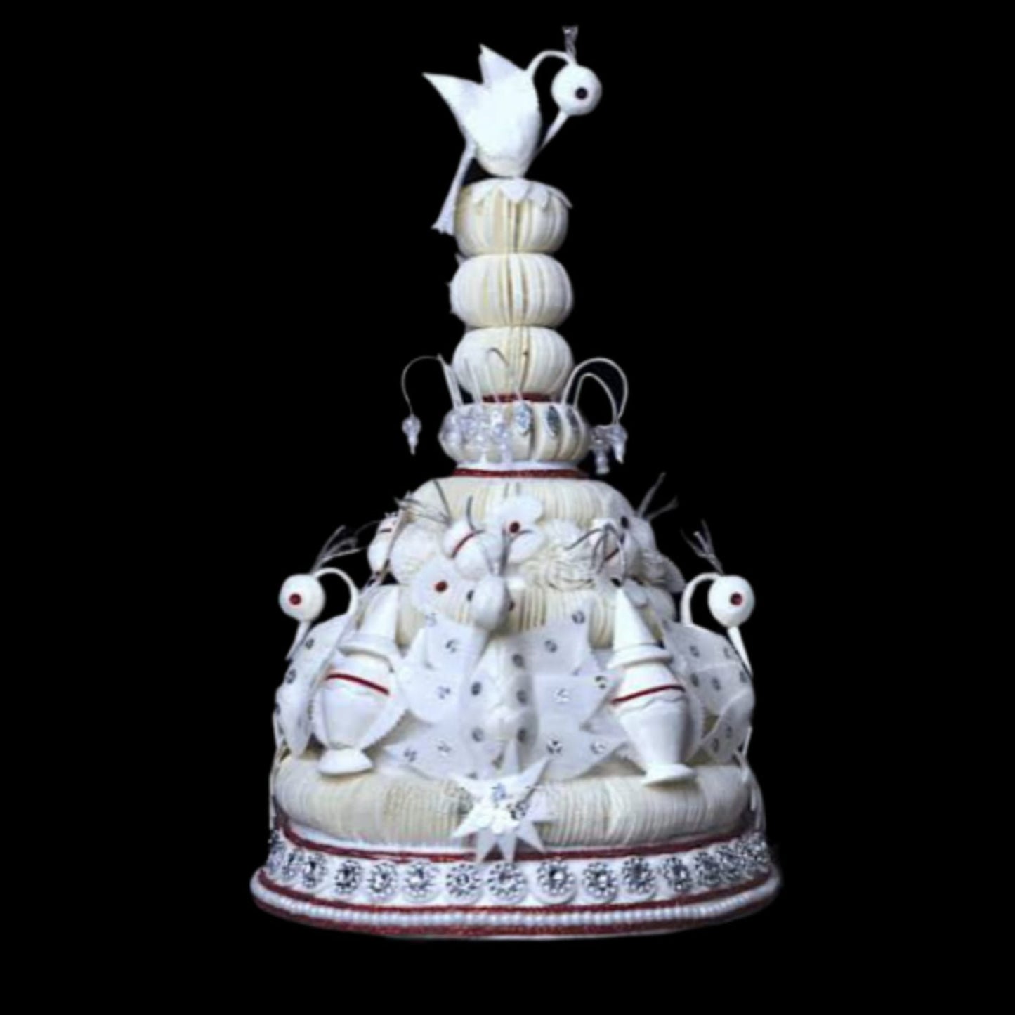 Classic White Bengali Wedding Topor (14 inch X 24 inch)