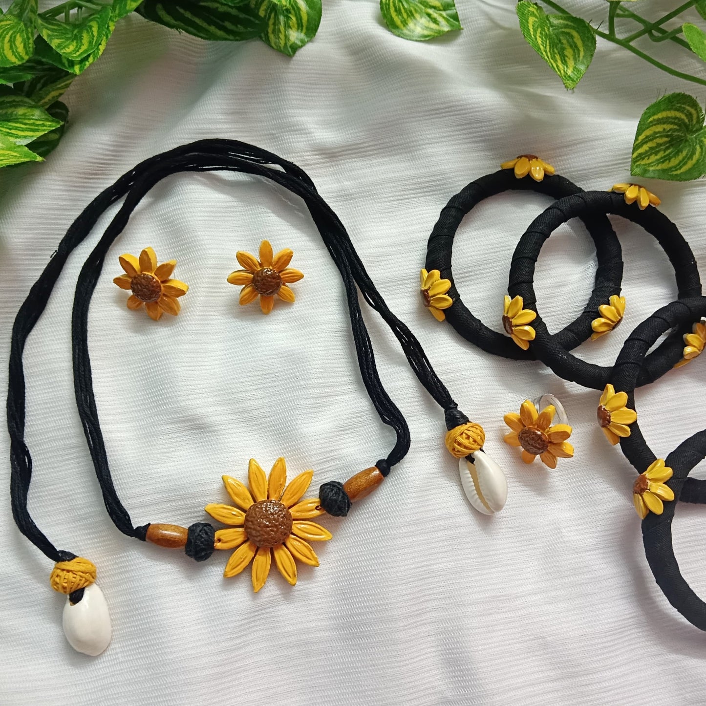Surjomukhi Charm Set – Choker, Earrings, Rings & Bangles