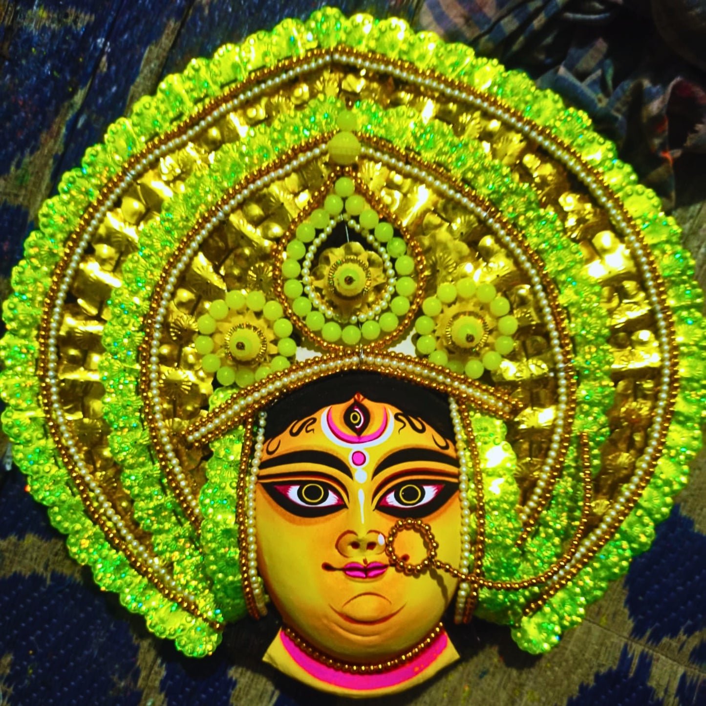 AdiShakti Durga Chhau Mukhosh– (14×14 inch)