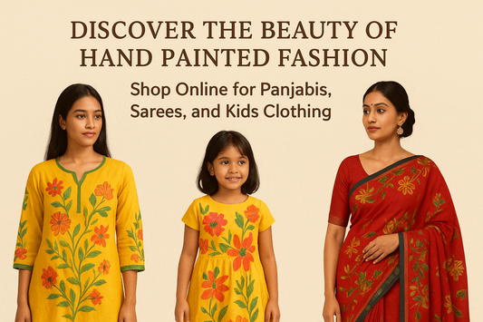 Discover the Beauty of Hand Painted Fashion: Shop Online for Panjabis, Sarees, and Kids Clothing