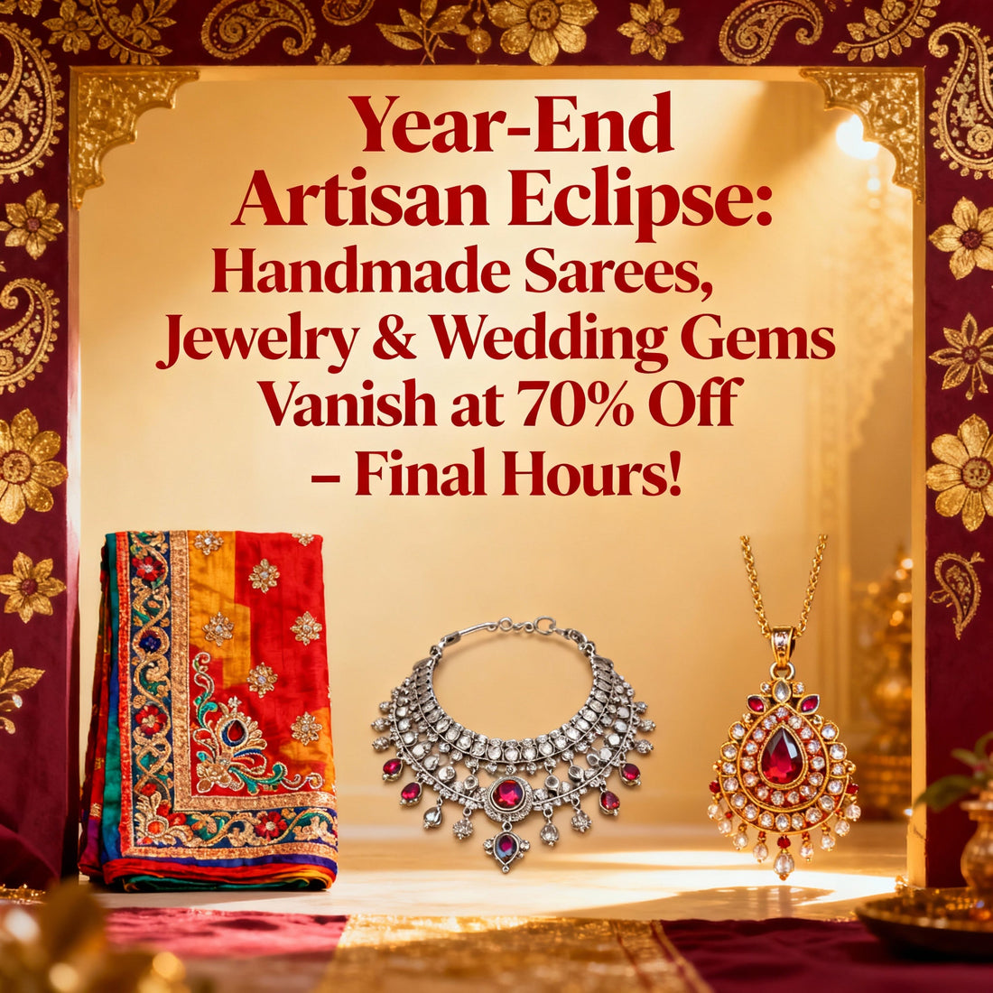 Year-End Artisan Eclipse: Handmade Sarees, Jewelry & Wedding Gems Vanish at 70% Off – Final Hours!
