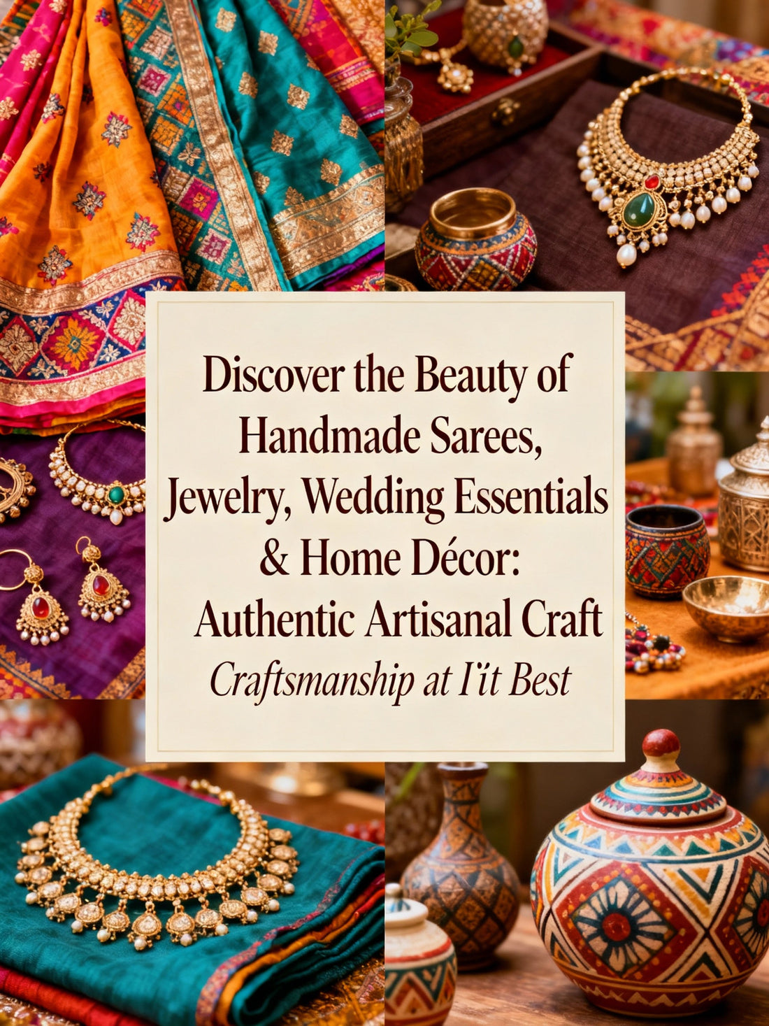 Discover the Beauty of Handmade Sarees, Jewelry, Wedding Essentials & Home Décor: Authentic Artisanal Craftsmanship at Its Best