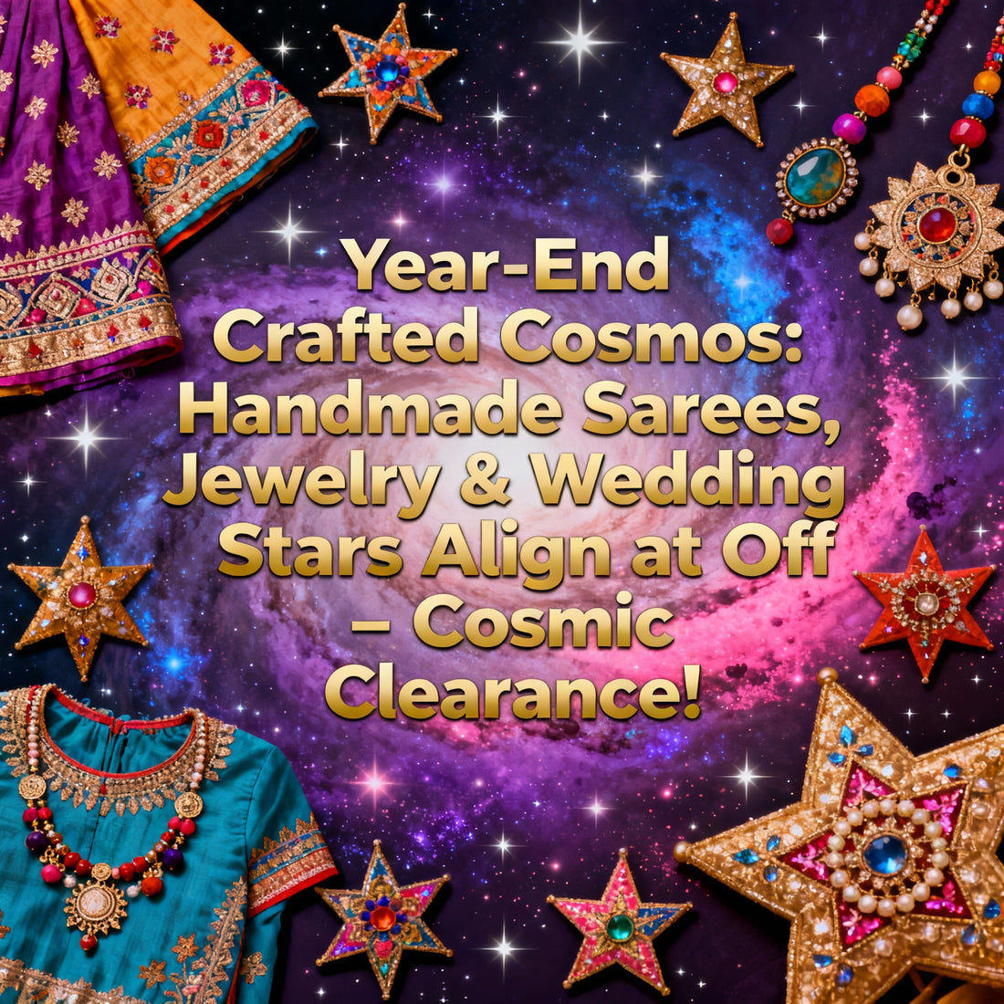 Year-End Crafted Cosmos: Handmade Sarees, Jewelry & Wedding Stars Align at 75% Off – Cosmic Clearance!