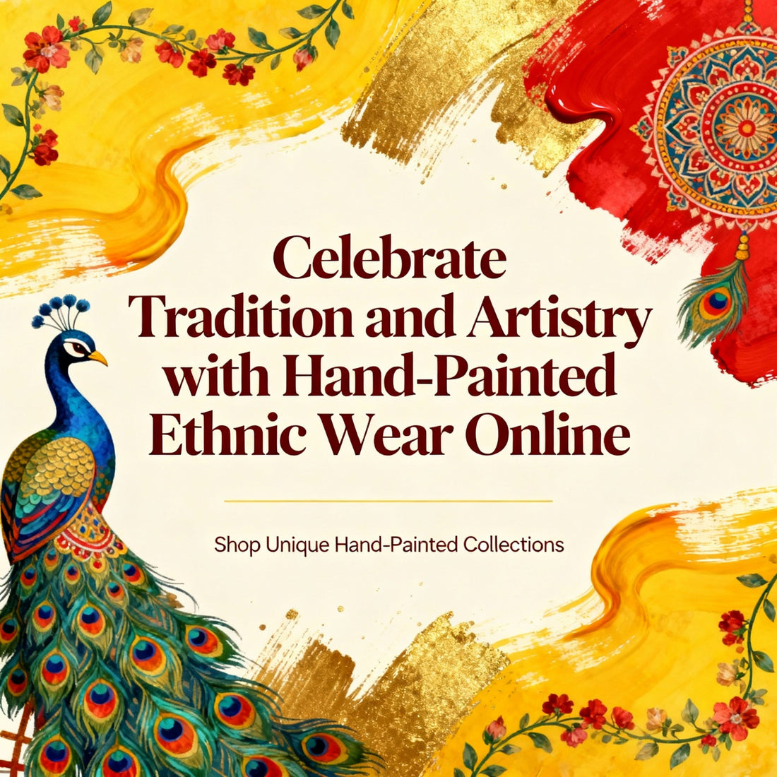 Celebrate Tradition and Artistry with Hand-Painted Ethnic Wear Online
