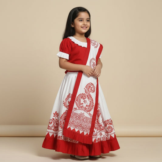 Sundari Kalka Baby Lehenga Set