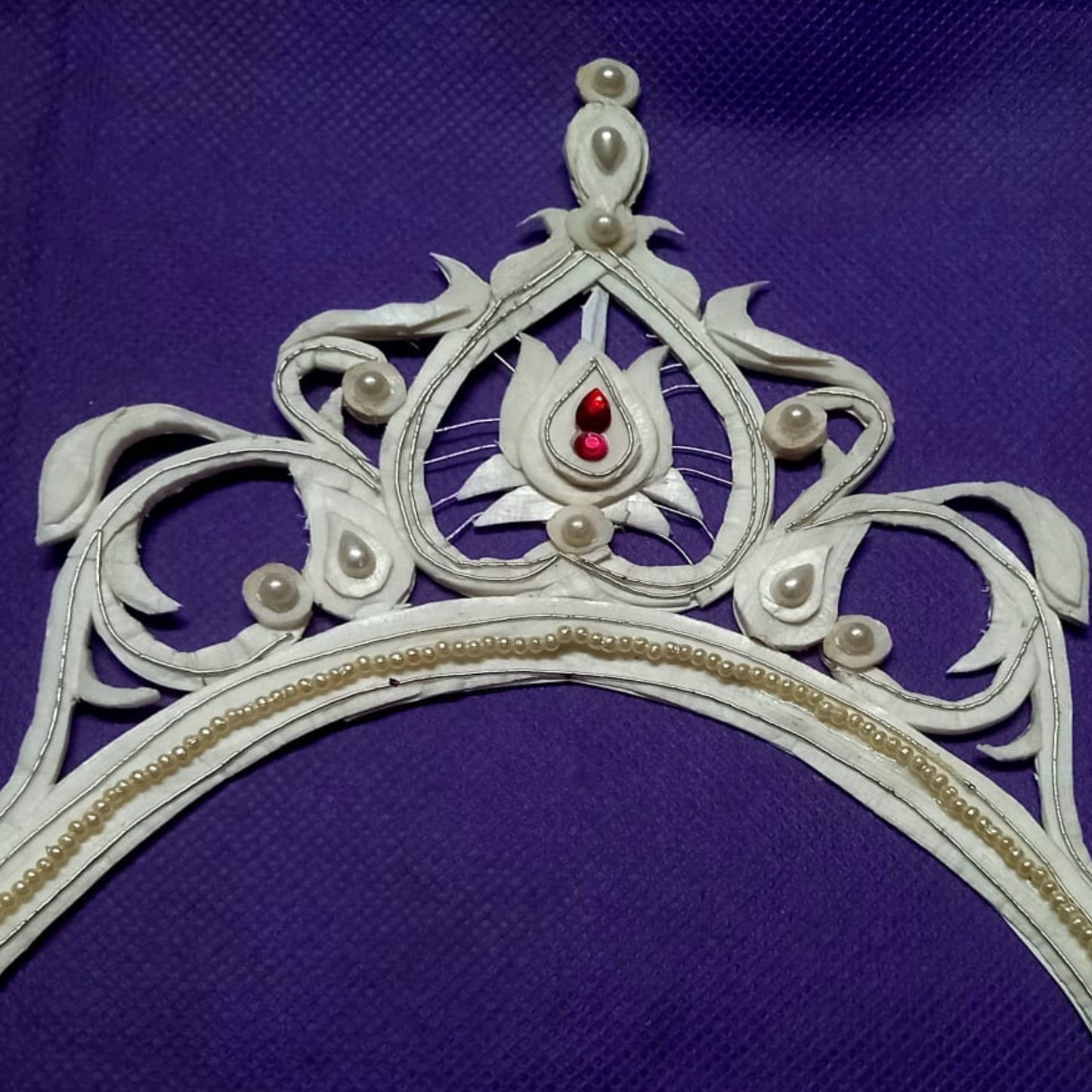 Handcrafted Sholapith Bridal Mukut