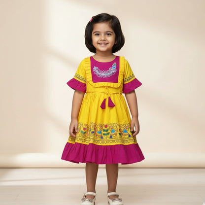 Little Blossom – Handpainted Baby Cotton Frock